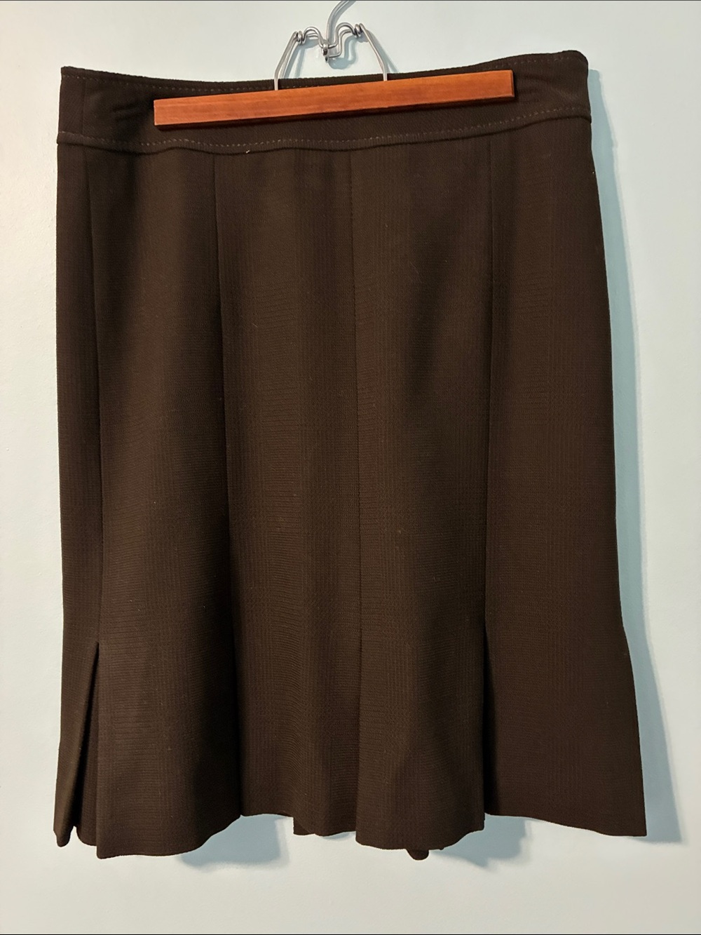 Ann Taylor Brown A-Line Skirt with Subtle Front Panels